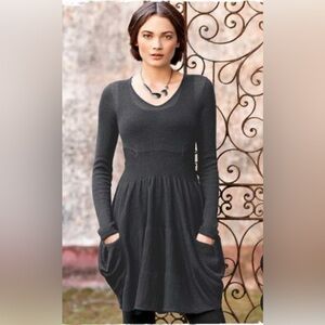 Peruvian Connection Bermondsey Alpaca Tunic Wool Gray Pockets Dress Size S